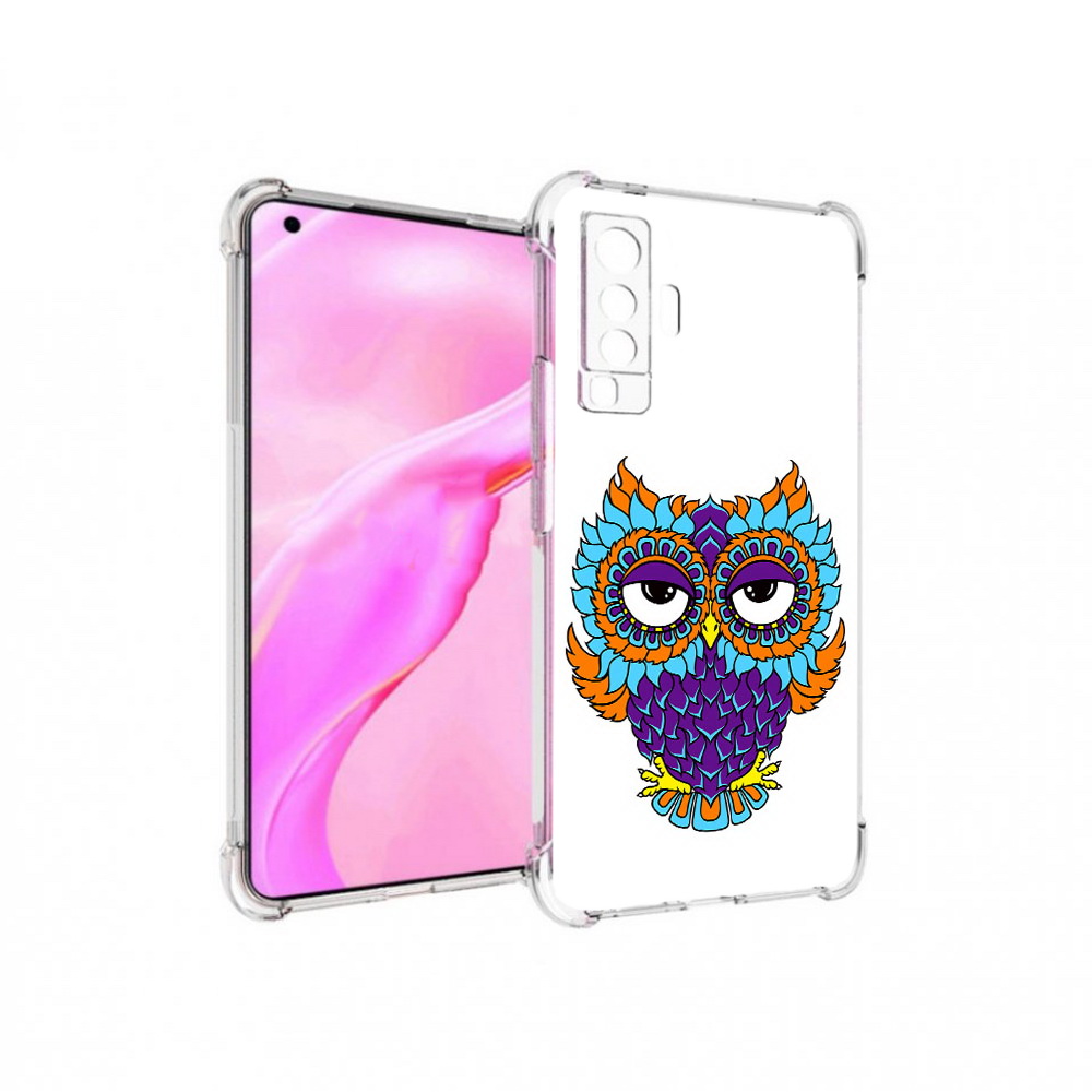 

Чехол MyPads Tocco для Vivo X50 Цветная сова (PT226969.391.198), Прозрачный, Tocco