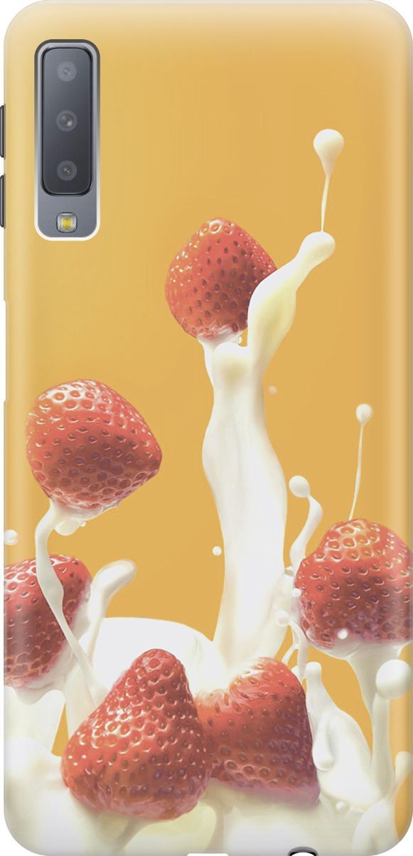 

Чехол на Samsung Galaxy A7 (2018) с принтом "Клубника и сливки", Белый;желтый, 7195
