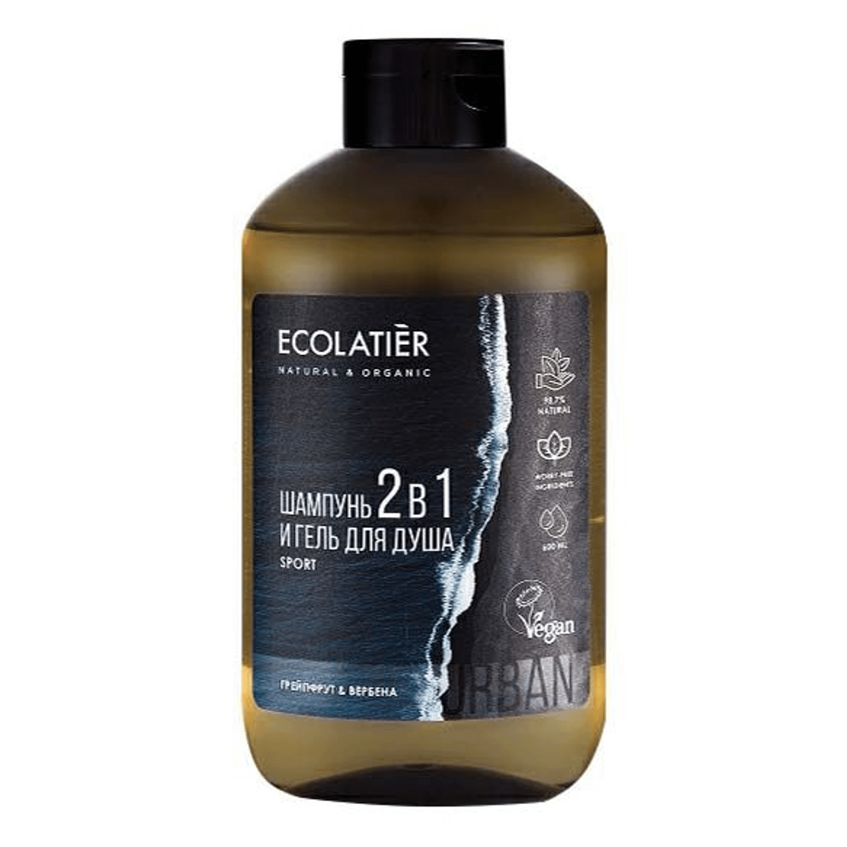 

Гель-шампунь для душа Ecolatier 2 в 1 Грейпфрут и Вербена мужской 600 мл
