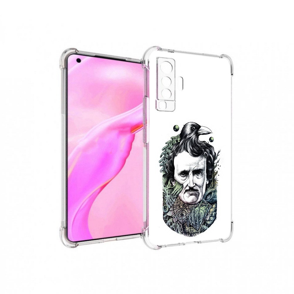

Чехол MyPads Tocco для Vivo X50 Эдгар Аллан с вороном (PT226969.391.203), Прозрачный, Tocco