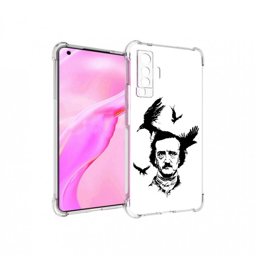 

Чехол MyPads Tocco для Vivo X50 Эдгар Аллан черно белый (PT226969.391.204), Прозрачный, Tocco