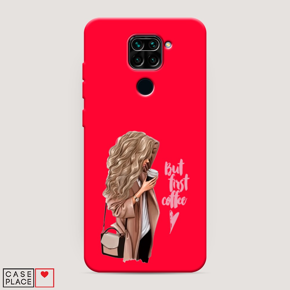 

Матовый силиконовый чехол "Девушка с кофе" на Xiaomi Redmi 10X 4G, Девушка с кофе