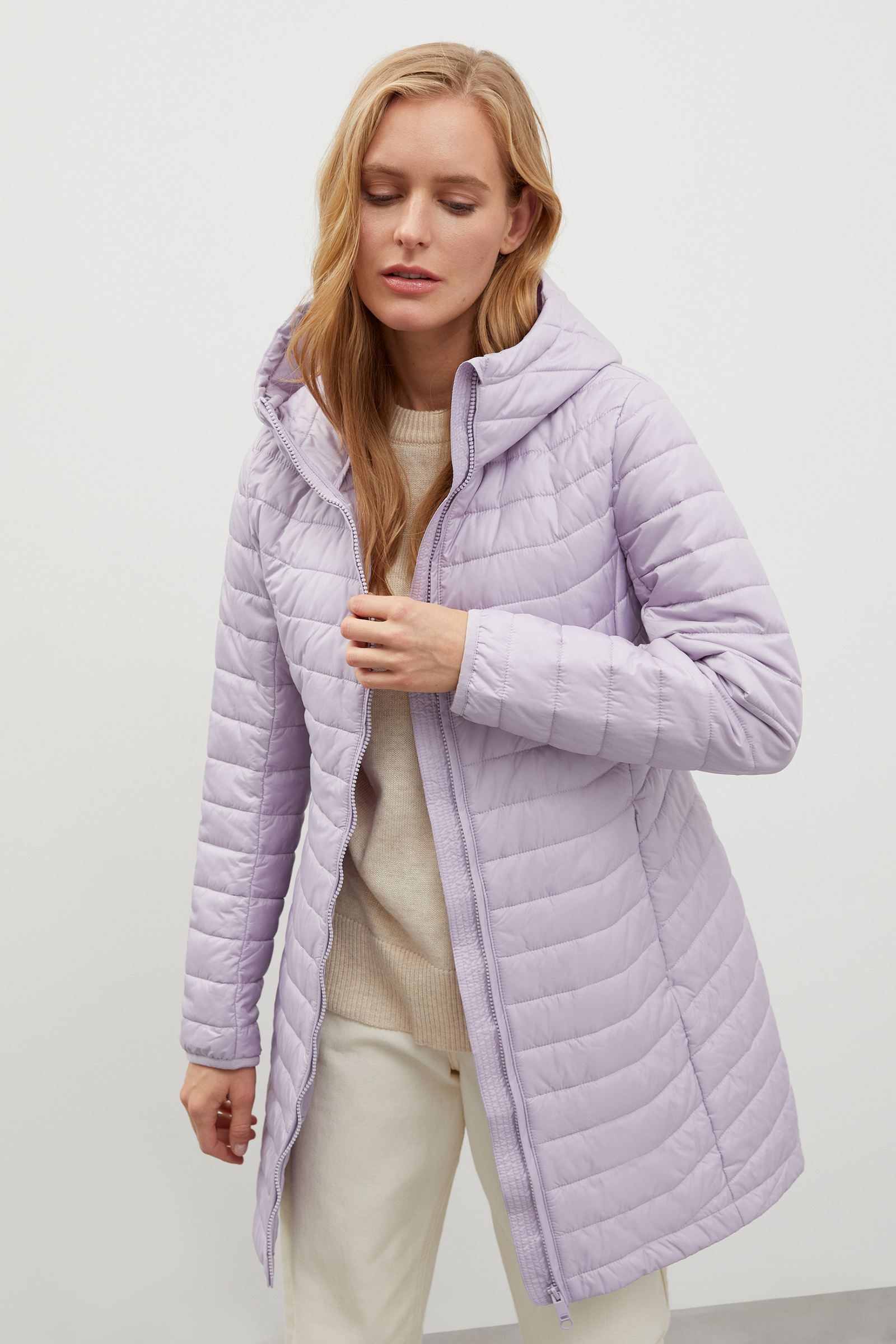 

Пальто женское Finn Flare FBD11075 фиолетовое XS, Фиолетовый, FBD11075