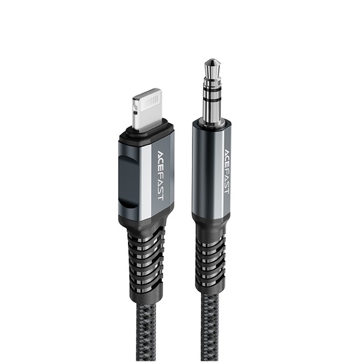 Кабель lightning - jack 3,5mm Acefast C1-06 aluminum 1.2 м серый"; ok Аудиокабель ACEFAST C1-06 Lightning to DC3.5 aluminum alloy audio cable. Цвет: серый космос