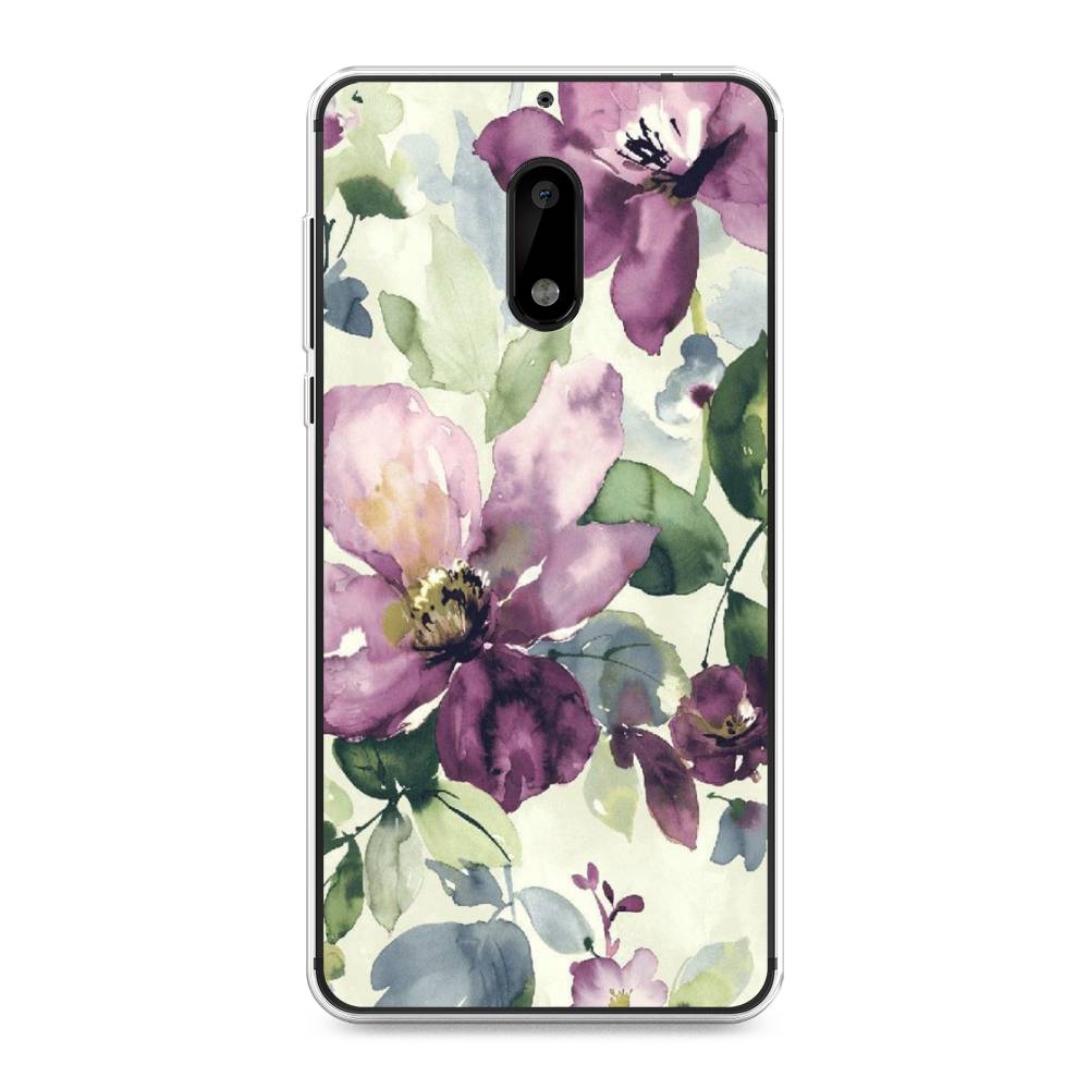 

Чехол Awog на Nokia 6 / Нокиа 6 "Сиреневые цветы-акварель", Фиолетовый, 120350-10