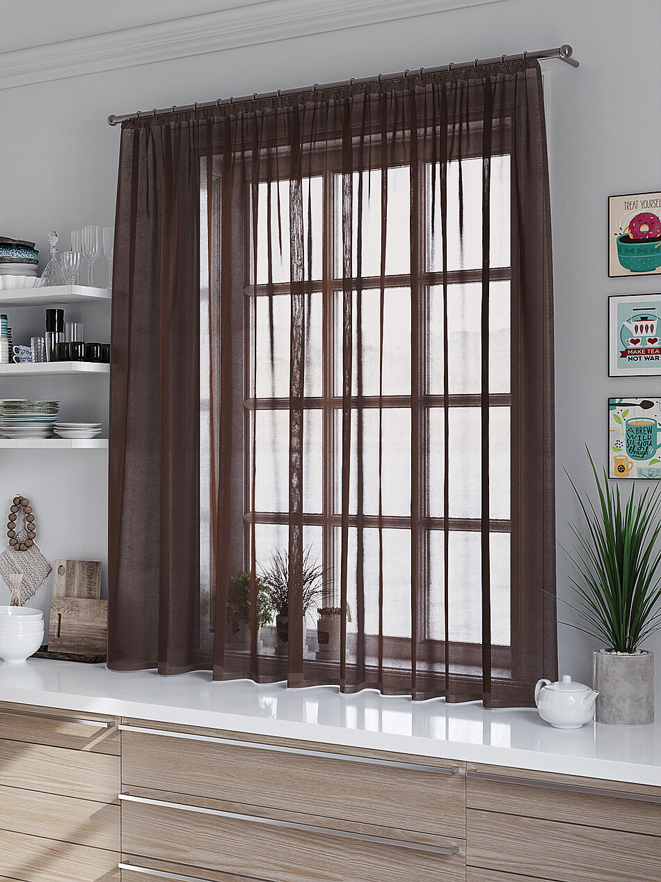 

Тюль Miazzo 200х150 см Темно-коричневая в гостиную детскую спальню Турция