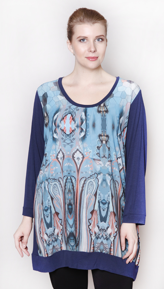 

Туника женская LOVEBITES E15_818RUCBL синяя one size, E15_818RUCBL