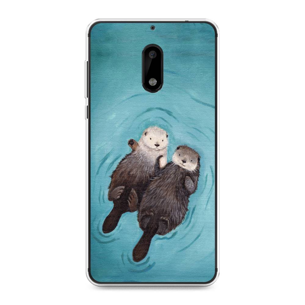 

Чехол Awog на Nokia 6 / Нокиа 6 "Парочка бобров", Голубой, 120350-10
