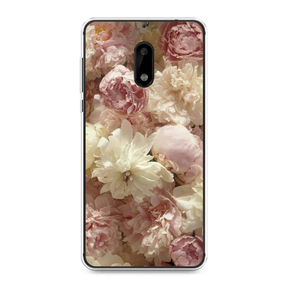 

Чехол Awog на Nokia 6 / Нокиа 6 "Пионы светлые", Бежевый;коричневый, 120350-8