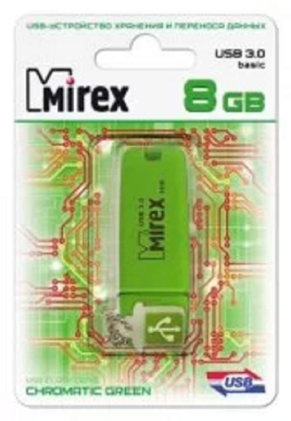 фото Флешка mirex chromatic 8 гб зеленый (13600-fm3cgn08)