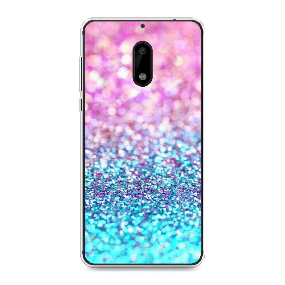 

Чехол Awog "Розово-голубые глиттеры рисунок" для Nokia 6