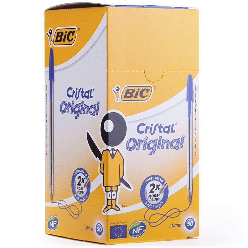 

Набор 50 шт. Ручка шариковая Bic Cristal синяя, 1,0мм