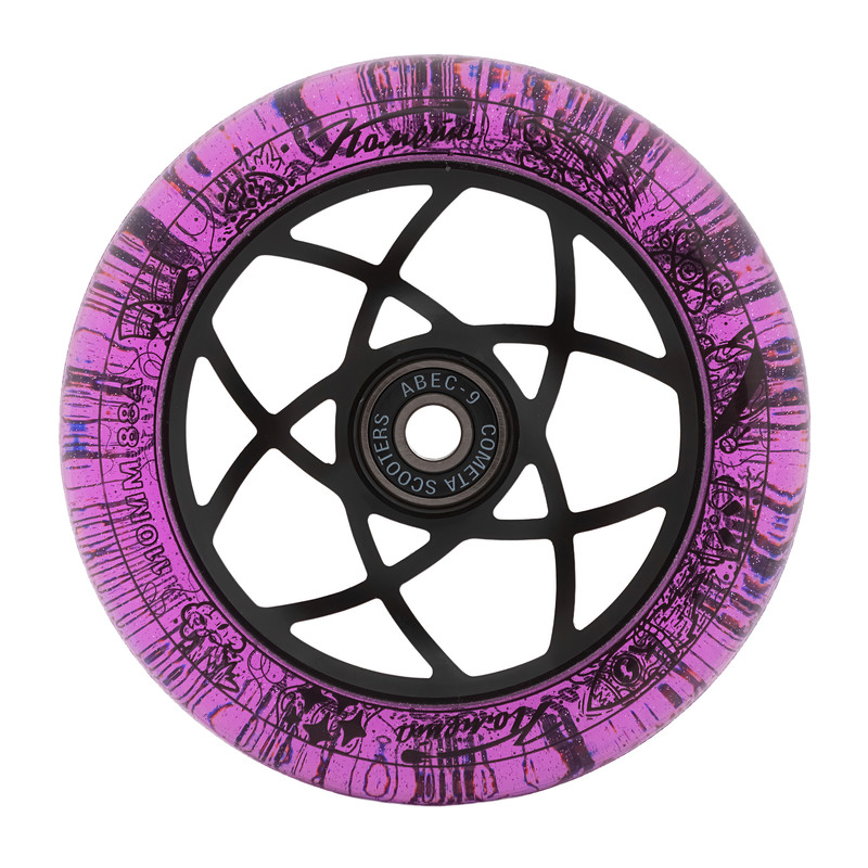 Колесо для трюкового самоката Комета Атом Фиолетовый с блёстками / Черный