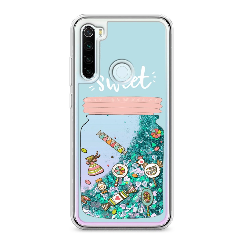 

Жидкий чехол с блестками "Конфетки в банке" на Xiaomi Redmi Note 8T