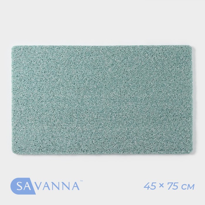 Коврик противоскользящий в ванну и душевую кабину SAVANNA, 45x75 см, ПВХ, цвет бирюзовый