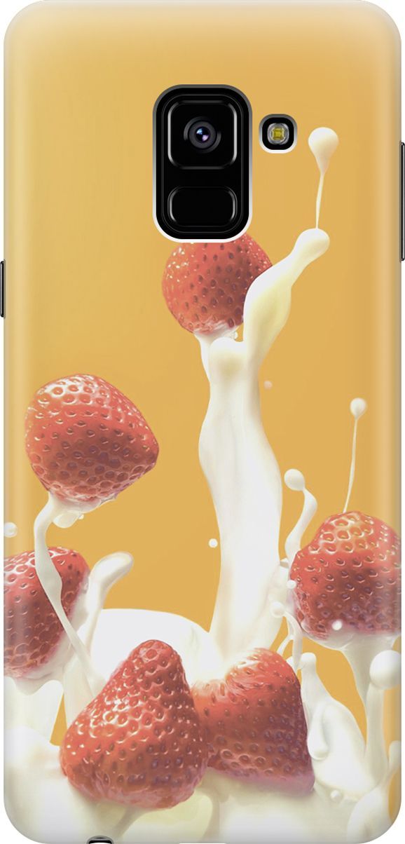 

Чехол на Samsung Galaxy A8 (2018) с принтом "Клубника и сливки", Белый;желтый, 7218