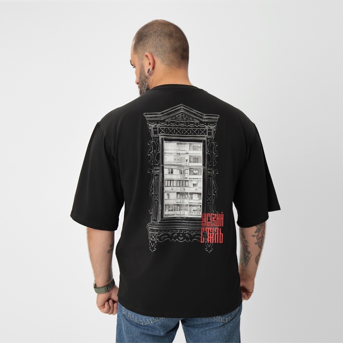 

Футболка мужская MIST 10664178 черная 52 RU, Черный, 10664178