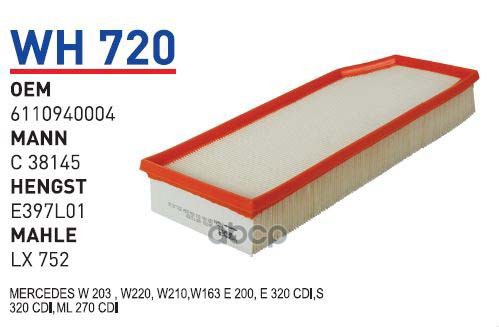 

Фильтр воздушный MB M611/612 W203/210/220 WUNDER FILTER WH720
