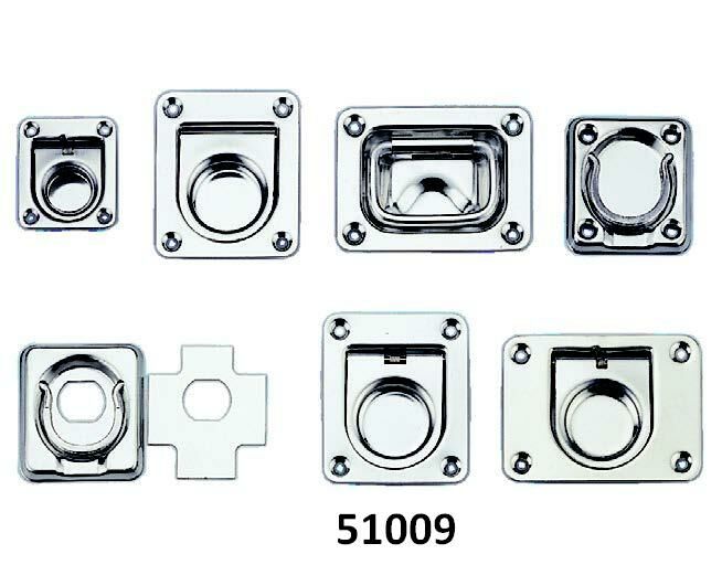 Ручка палубная потайная 64х54х1 мм, подпружиненная, нержавеющая сталь