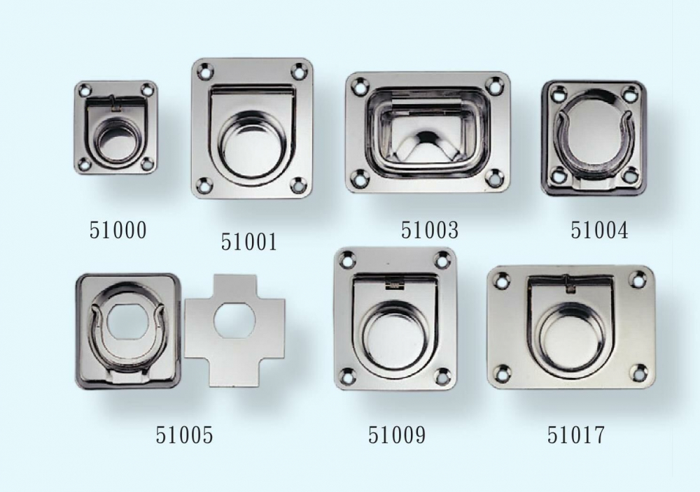 Ручка палубная потайная 76х57 мм, нержавеющая, подпружиненная