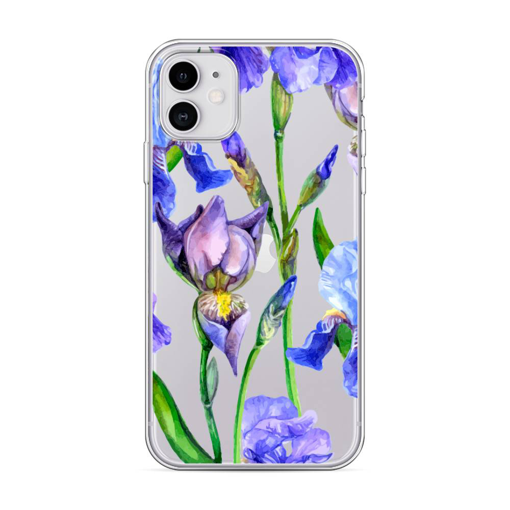 фото Чехол awog для apple iphone 11 "синие ирисы"