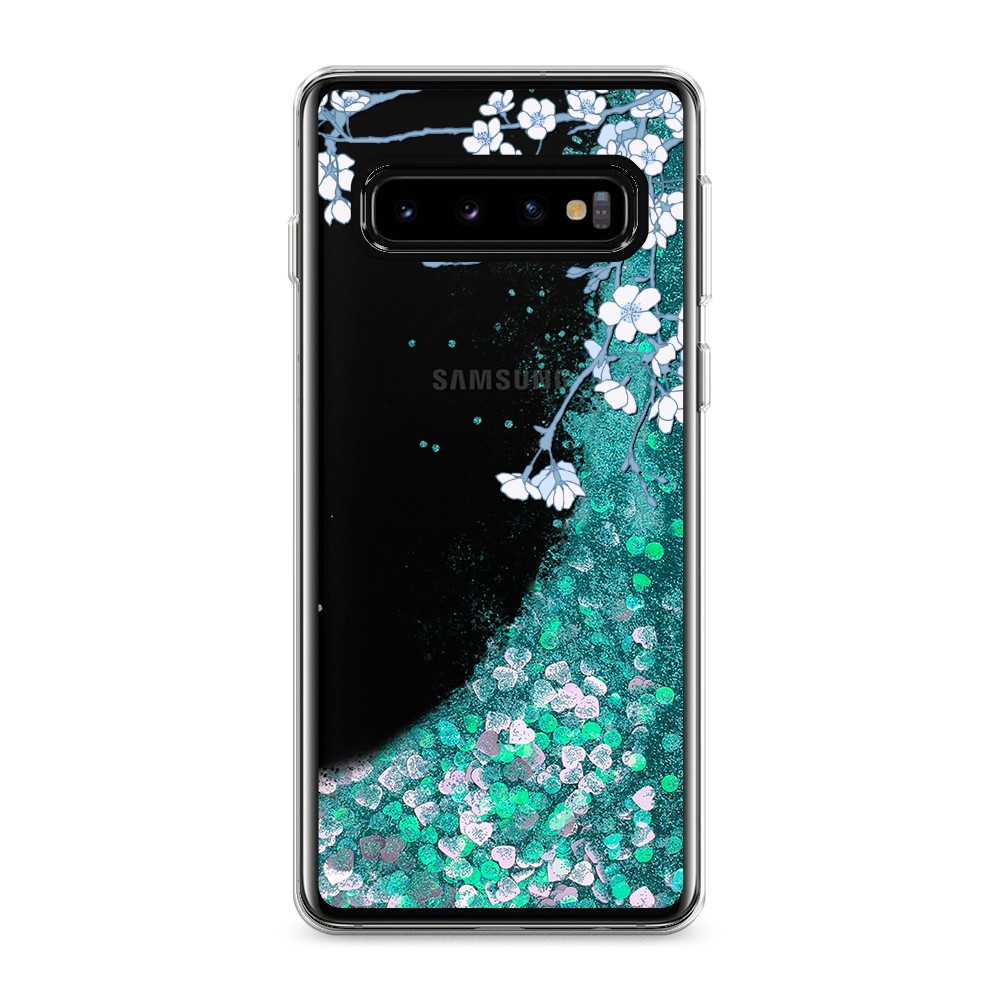 

Жидкий чехол с блестками "Цветочная фантазия 3" на Samsung Galaxy S10, 27095-1