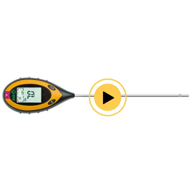 Измеритель параметров почвы, 4в1, ж/к дисплей, батарейка, FLO, 89000
