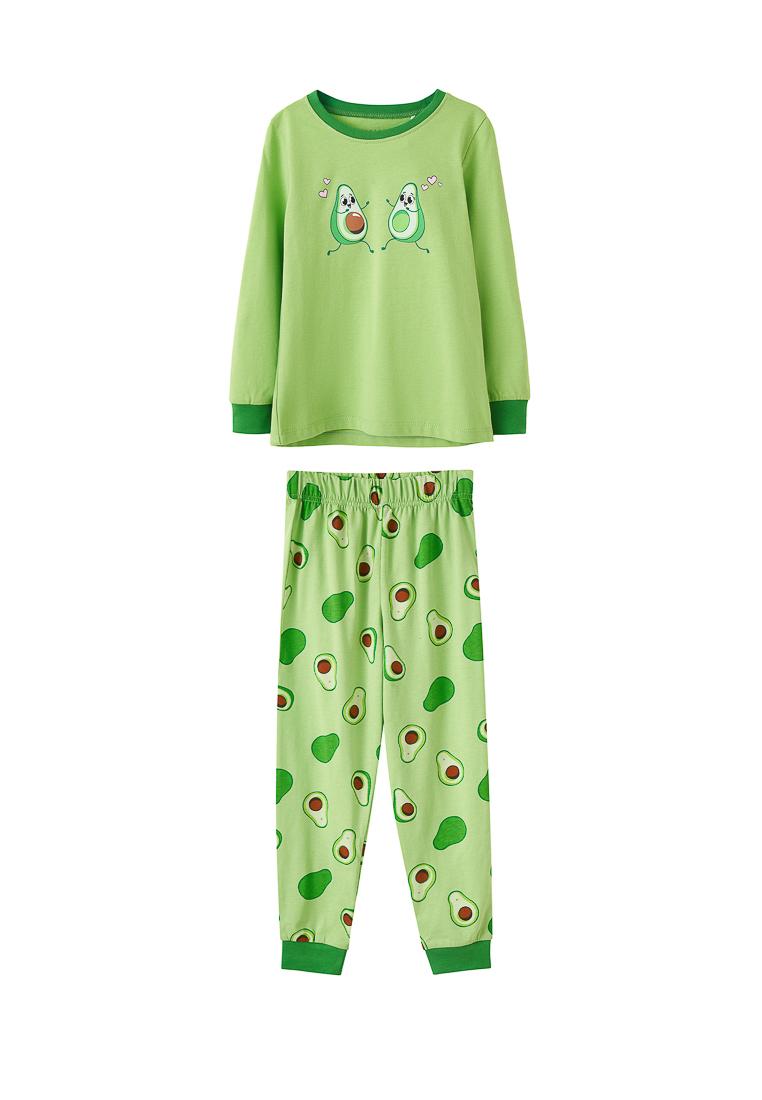 Пижама детская Max&Jessi AW22C689, зеленый, 98