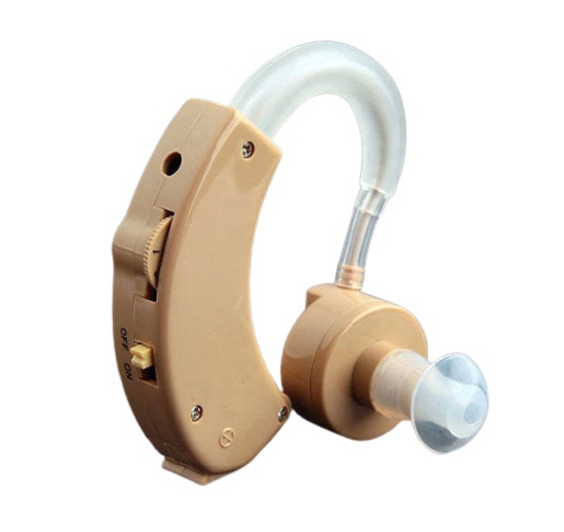 Заушной слуховой аппарат - усилитель звука для слабослышащих CYBER SONIC, NoBrand, бежевый  - купить