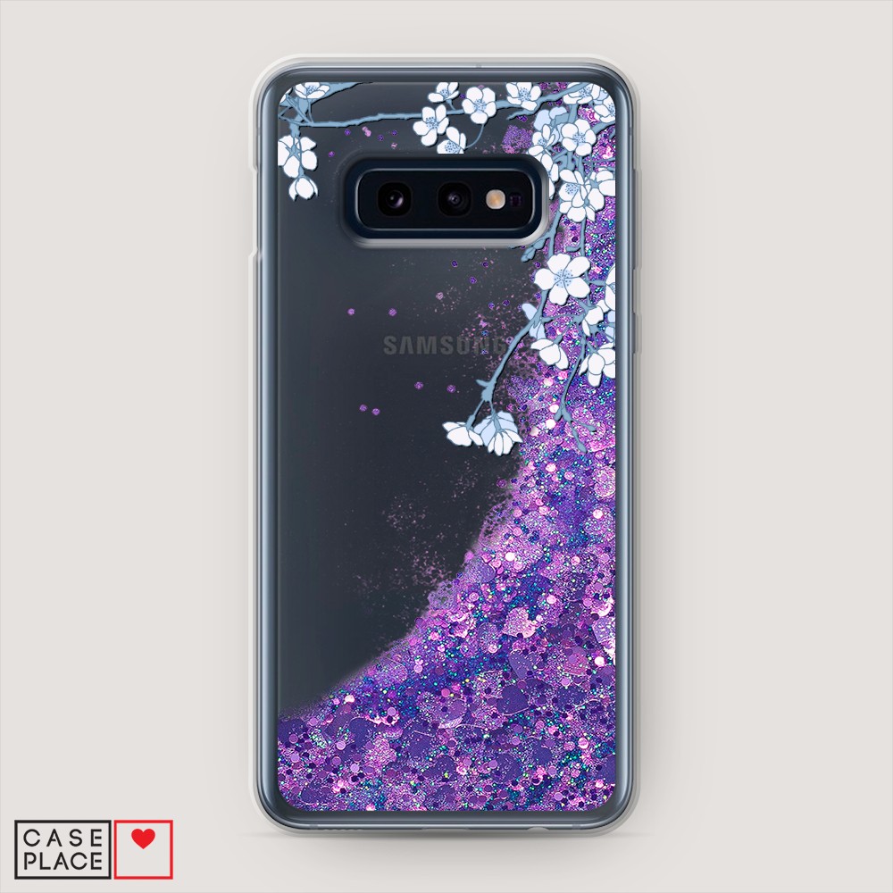 

Жидкий чехол с блестками "Цветочная фантазия 3" на Samsung Galaxy S10E