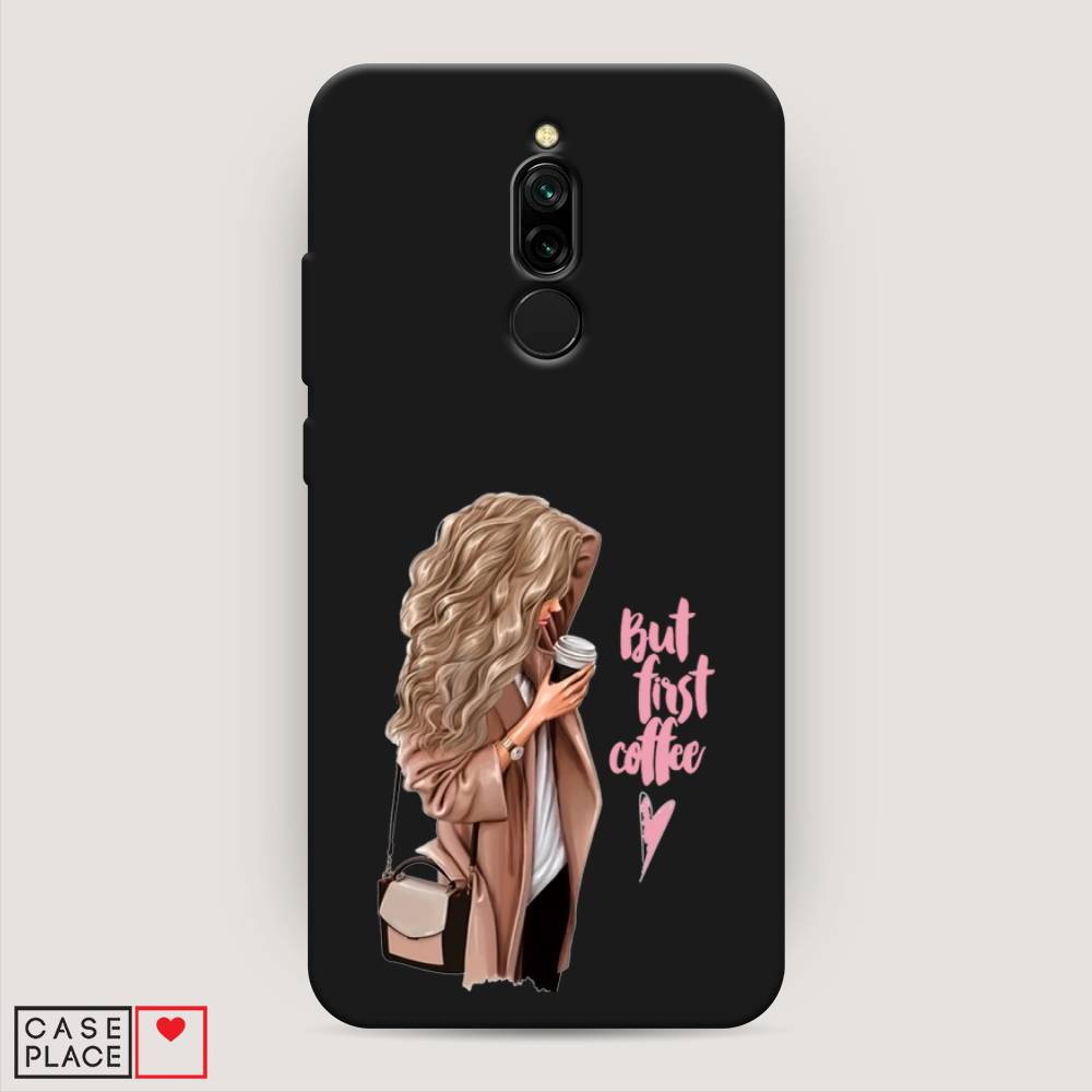 

Матовый силиконовый чехол "Девушка с кофе" на Xiaomi Redmi 8, Девушка с кофе