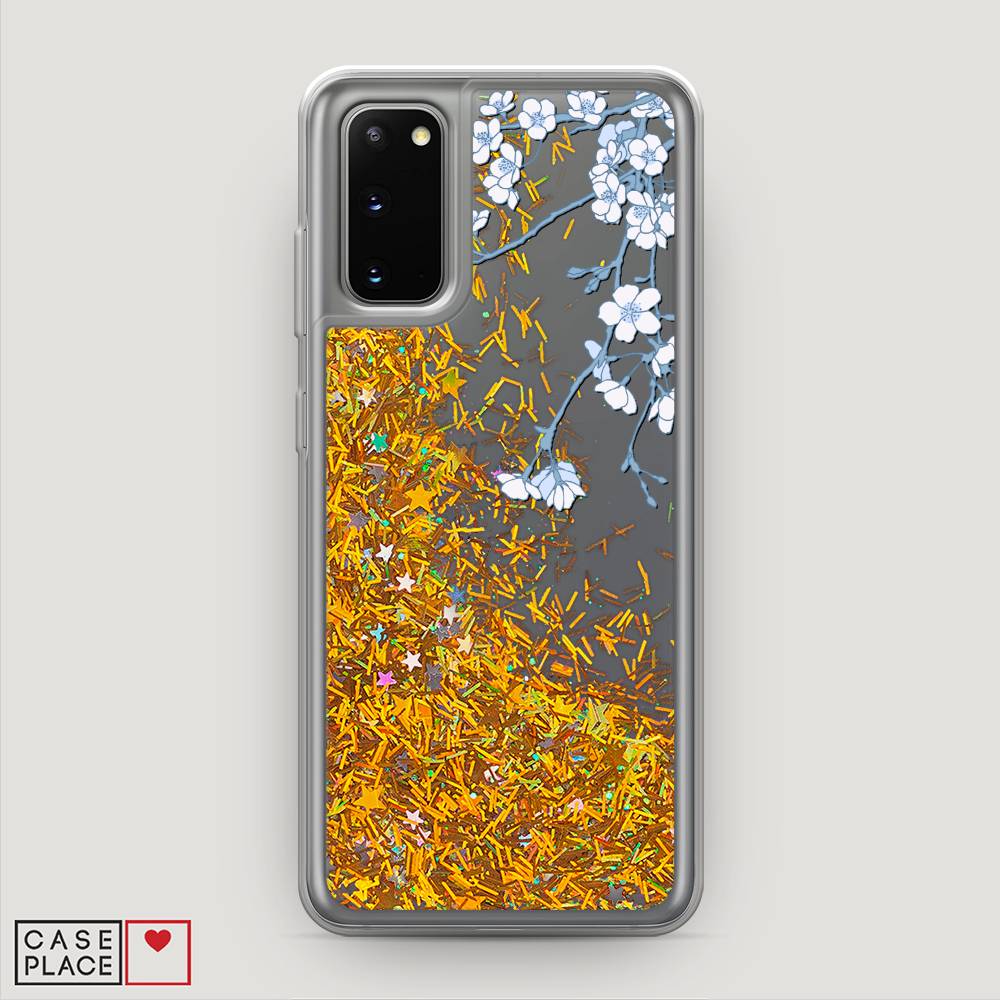 

Жидкий чехол с блестками "Цветочная фантазия 3" на Samsung Galaxy S20, 29290-1