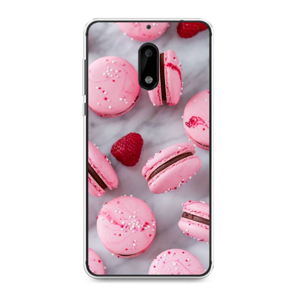 

Чехол Awog на Nokia 6 / Нокиа 6 "Макарони с малиной", Серый;розовый, 120350-10