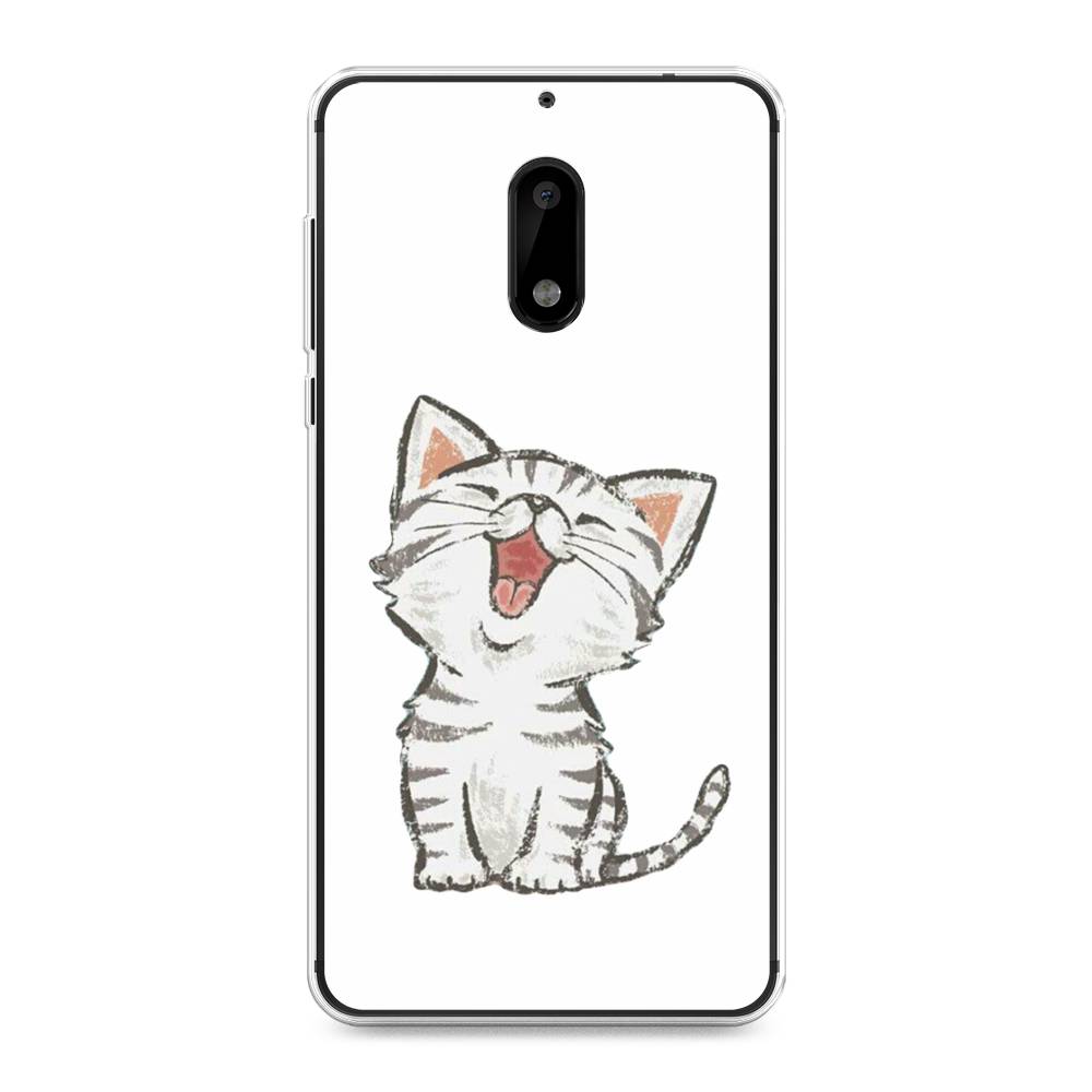 

Чехол Awog на Nokia 6 / Нокиа 6 "Котенок рисованный", Серый;белый, 120350-1