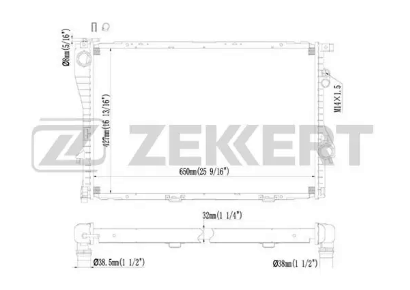 

Радиатор охлаждения двигателя ZEKKERT mk1071