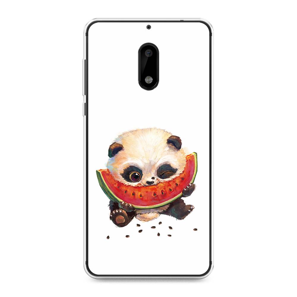 

Чехол Awog на Nokia 6 / Нокиа 6 "Малыш панды с арбузом", Белый;красный, 120350-1
