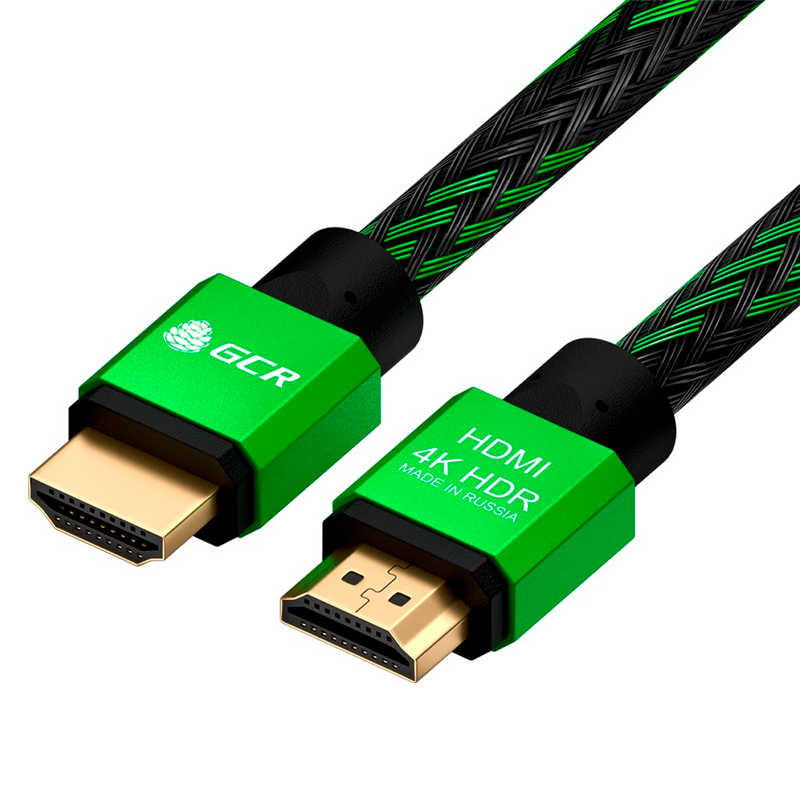 Кабель Greenconnect HDMI - HDMI вилка-вилка 3м (GCR-51487 3.0m) черный, зеленый 100064119507 черный,  зеленый