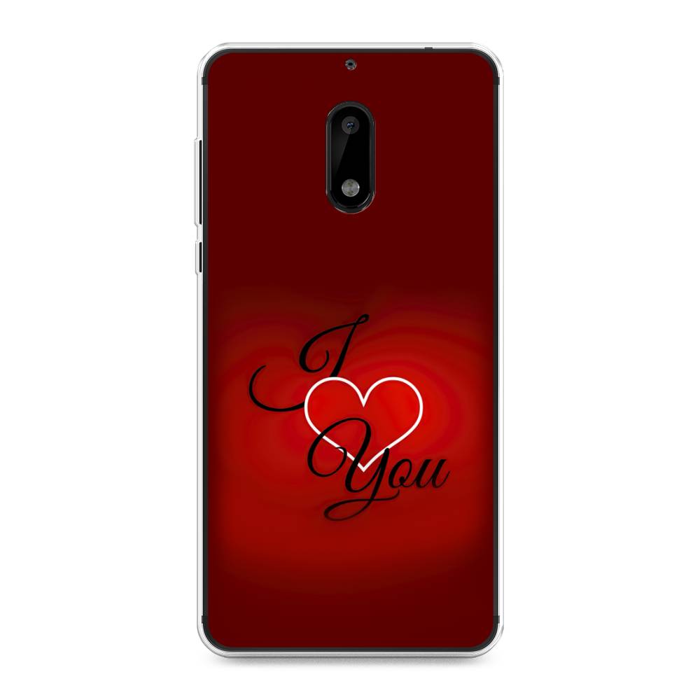 

Чехол Awog на Nokia 6 / Нокиа 6 "I love you 3", Красный;черный, 120350-6