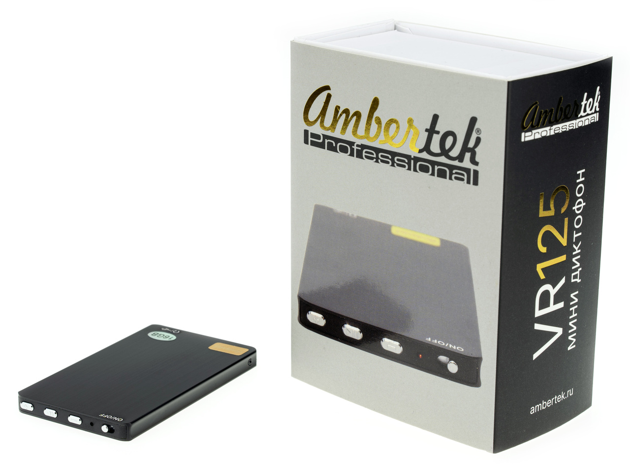 Цифровой диктофон Ambertek VR125 16 Гб Black