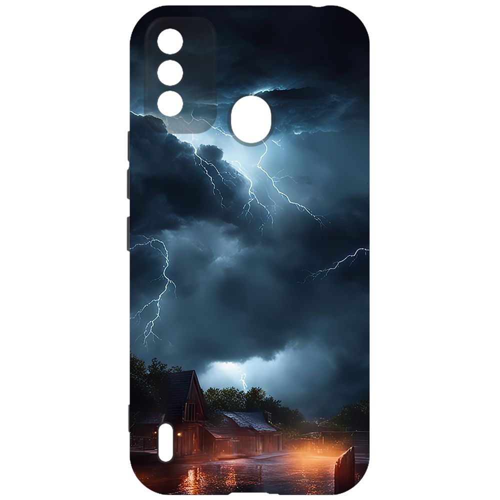 

Чехол-накладка Krutoff Soft Case Ночная гроза для Itel A48 черный
