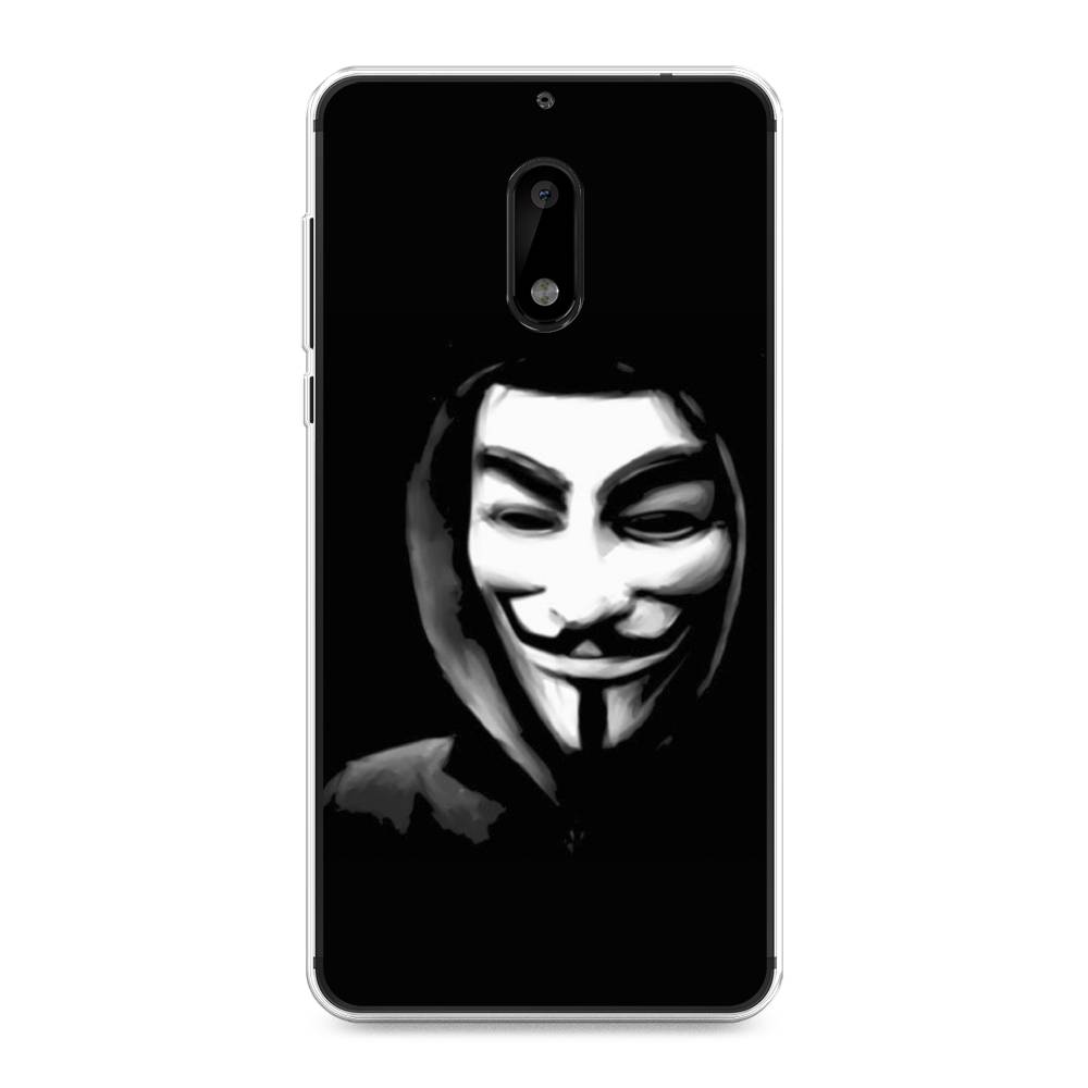 

Чехол Awog на Nokia 6 / Нокиа 6 "Анонимус", Черный;серый;белый, 120350-5