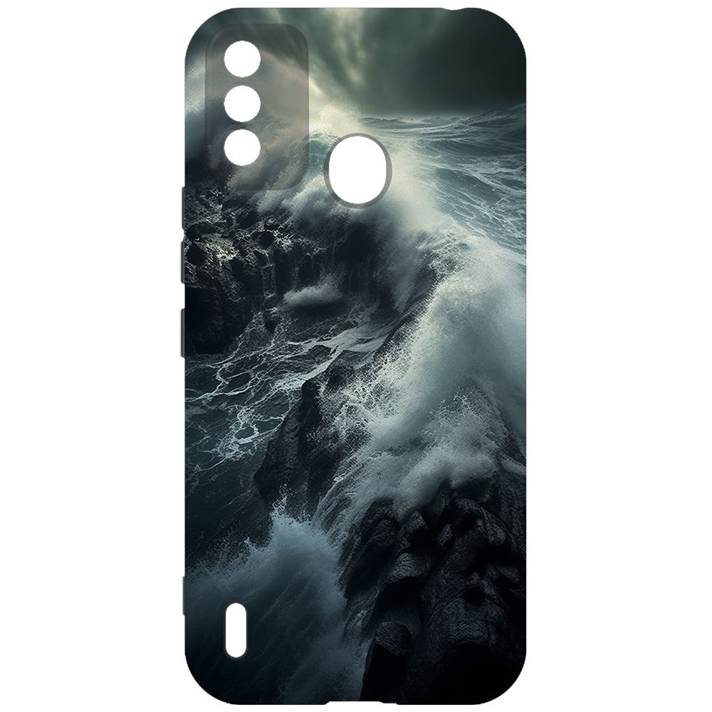 

Чехол-накладка Krutoff Soft Case Шторм для Itel A48 черный