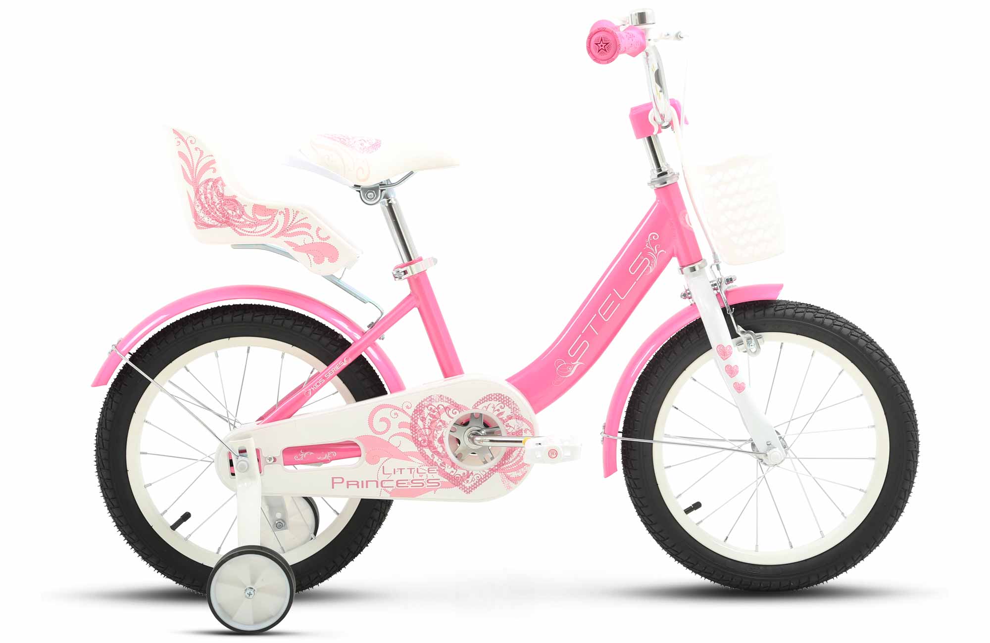Детский велосипед STELS Little Princess KC 16 Z010 9.8 Розовый, с боковыми колесами