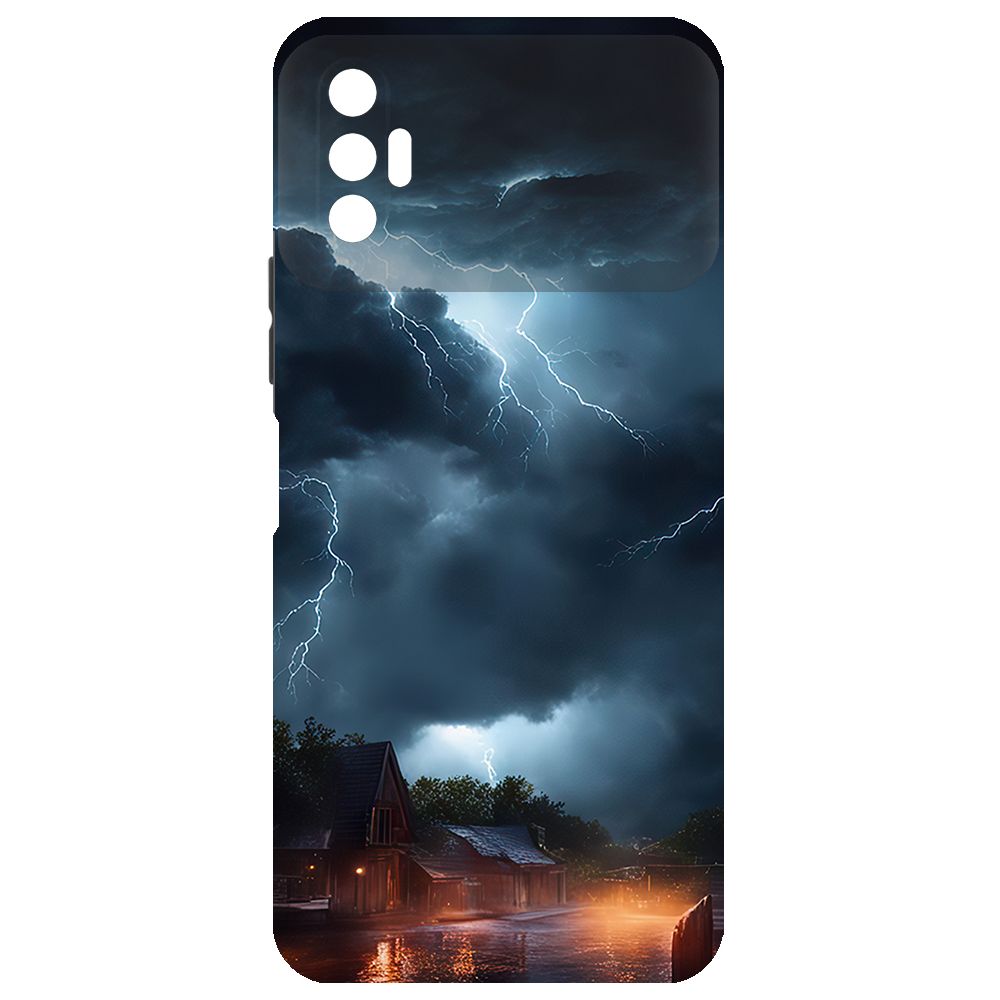 

Чехол-накладка Krutoff Soft Case Ночная гроза для Tecno Spark 8P черный
