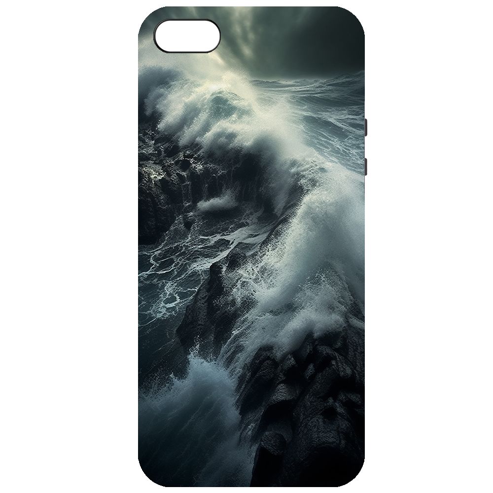 

Чехол-накладка Krutoff Soft Case Шторм для iPhone 5/5s черный