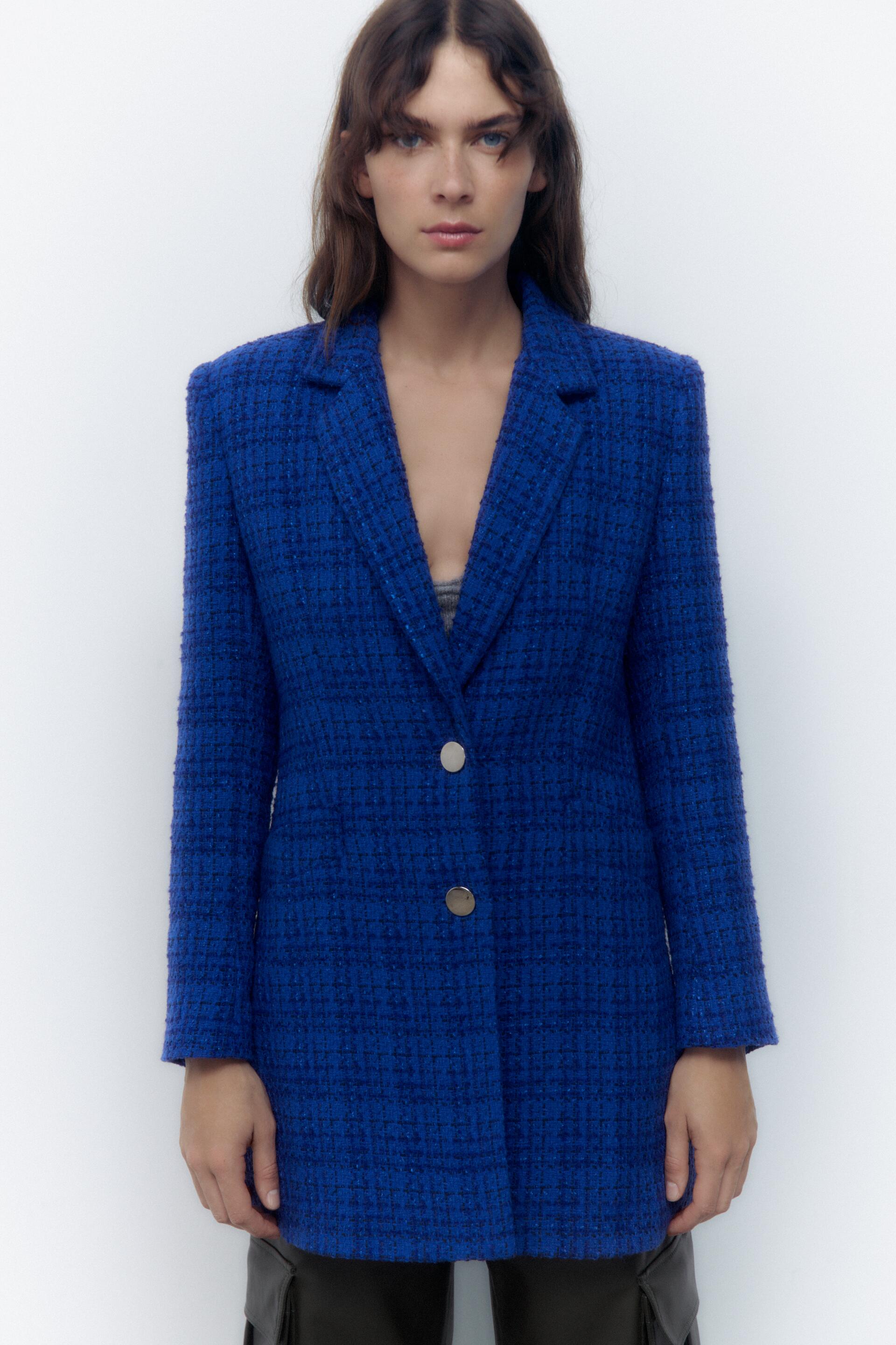 

Пальто женское ZARA 08811158 голубое S (доставка из-за рубежа), 08811158