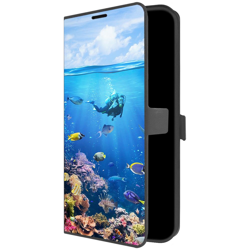 

Чехол-книжка Krutoff Eco Book для Xiaomi Redmi 9 Австралия, Большой Барьерный Риф (черный)