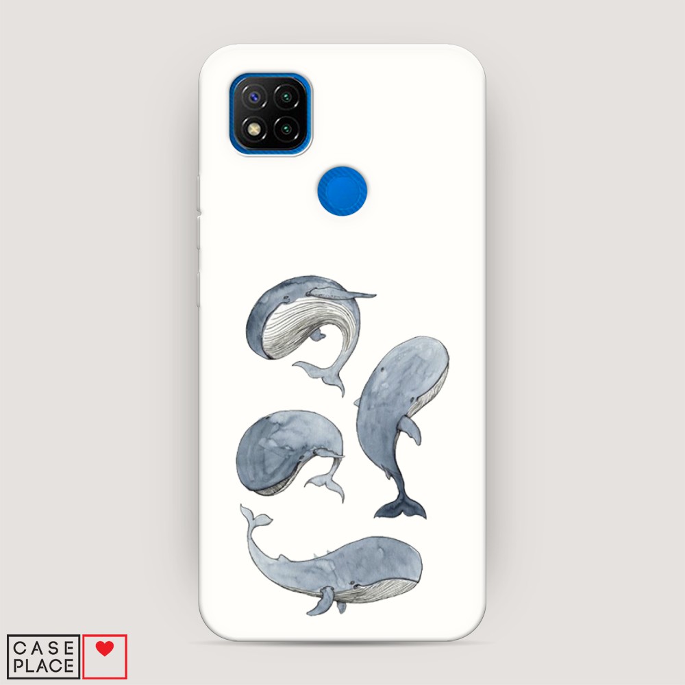 

Матовый силиконовый чехол "Киты" на Xiaomi Redmi 9C, 39057-1