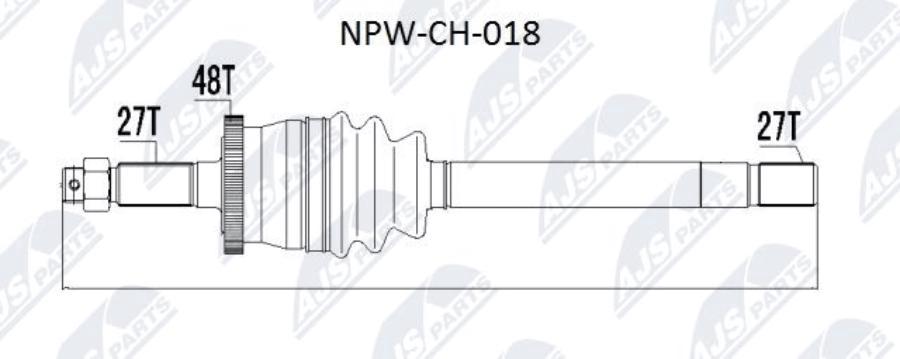 

NTY 'NPWCH018 Полуось, jeep grand cherokee 99-04 /with vari-lock/ /лев/ 1шт