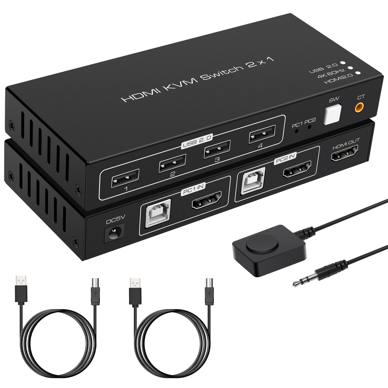 HDMI коммутатор Vconn KVM HDMI 2х1 + USB Ultra HD V-2.0